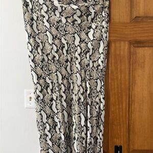 Snakeskin Print Maxi Skirt